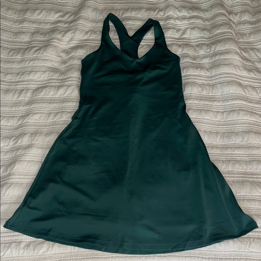 Girlfriend Collective Lola V-Neck Dress in Everglade